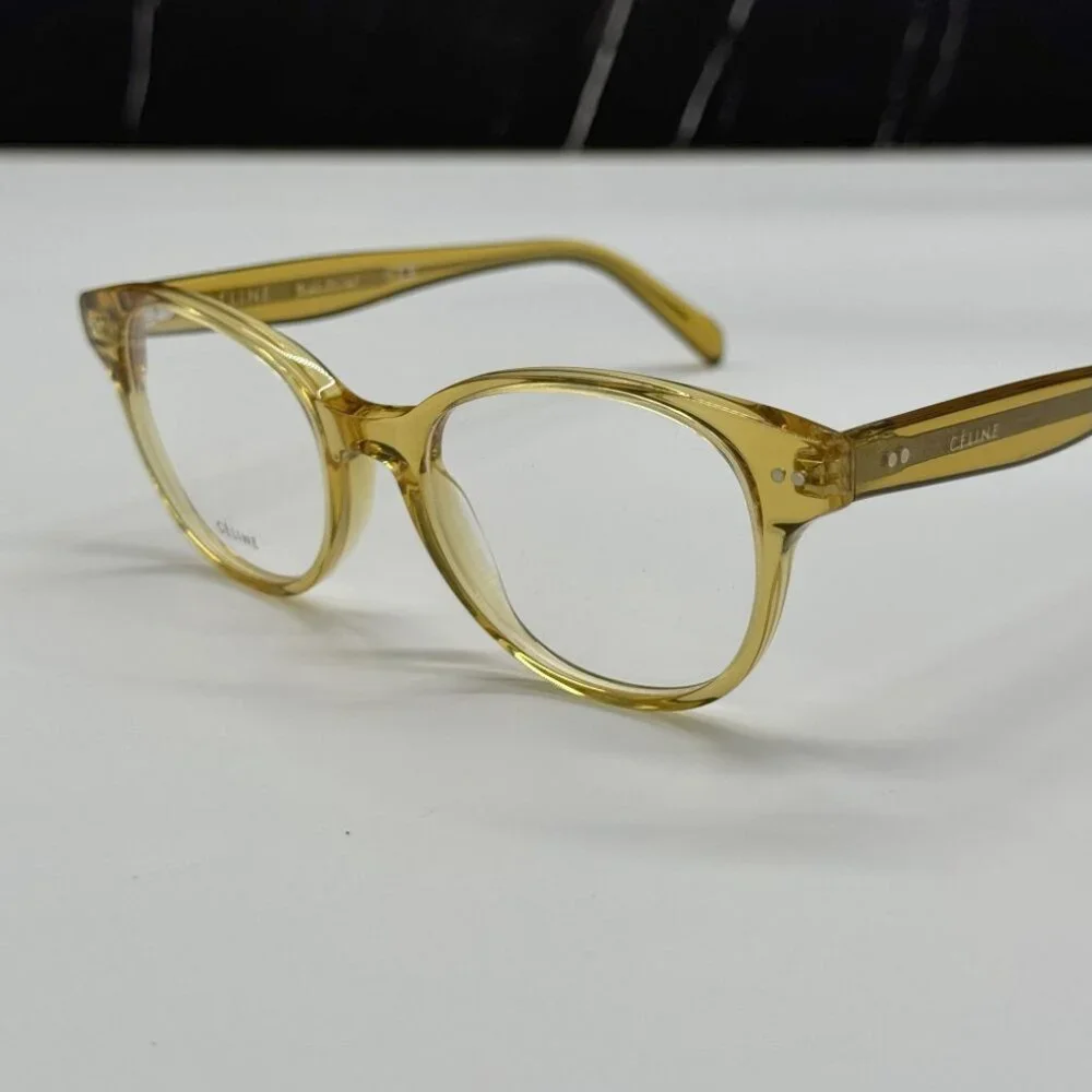 NEW CELINE CL50007I 039 GOLD ROUND UNISEX CELINE EYEGLASSES